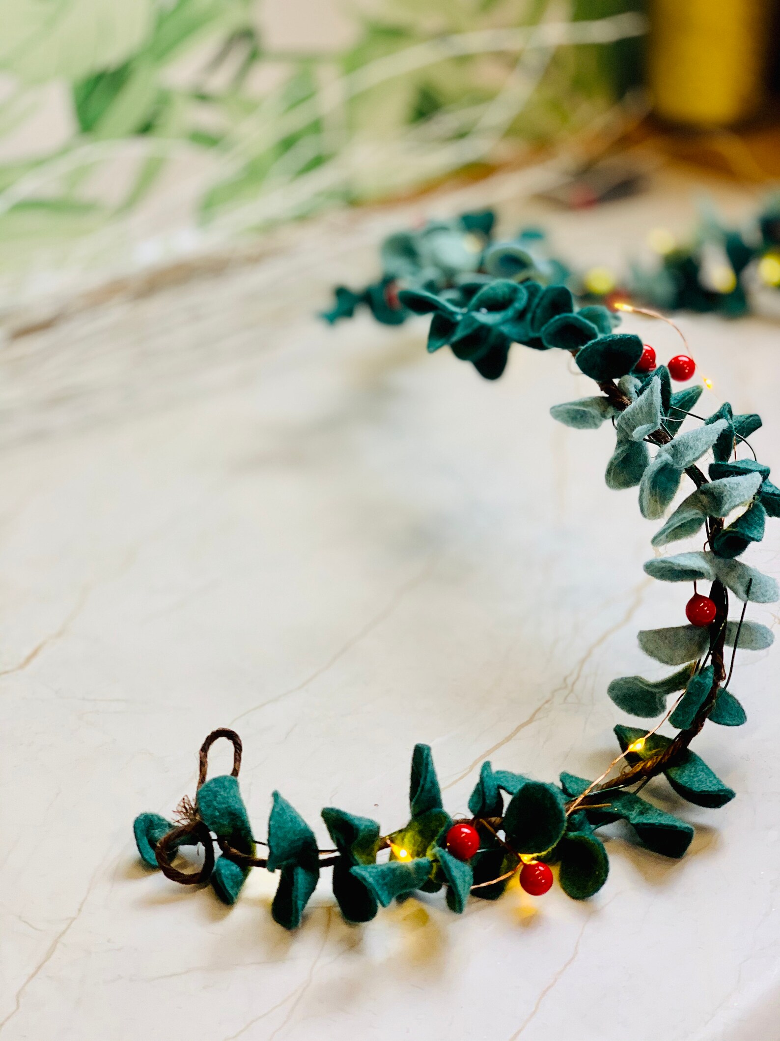 Christmas Eucalyptus Garland With Fairy Lights in Two Tones of - Etsy UK