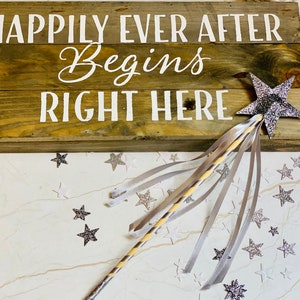 Grey Glitter Star Fairy Wand: Flower Girl, Hen Party Favor