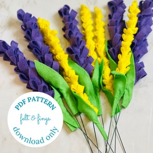 PDF Download Printable Felt Flower Lavender Tutorial