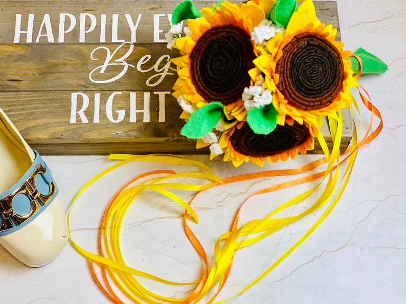 Simple Sunflower Wedding Bouquet