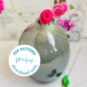 Printable Simple Felt Rose Tutorial with Pattern