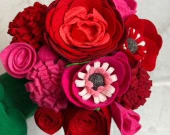 Colourful Bunch of Handmade Felt Flowers - Choose Your Colours