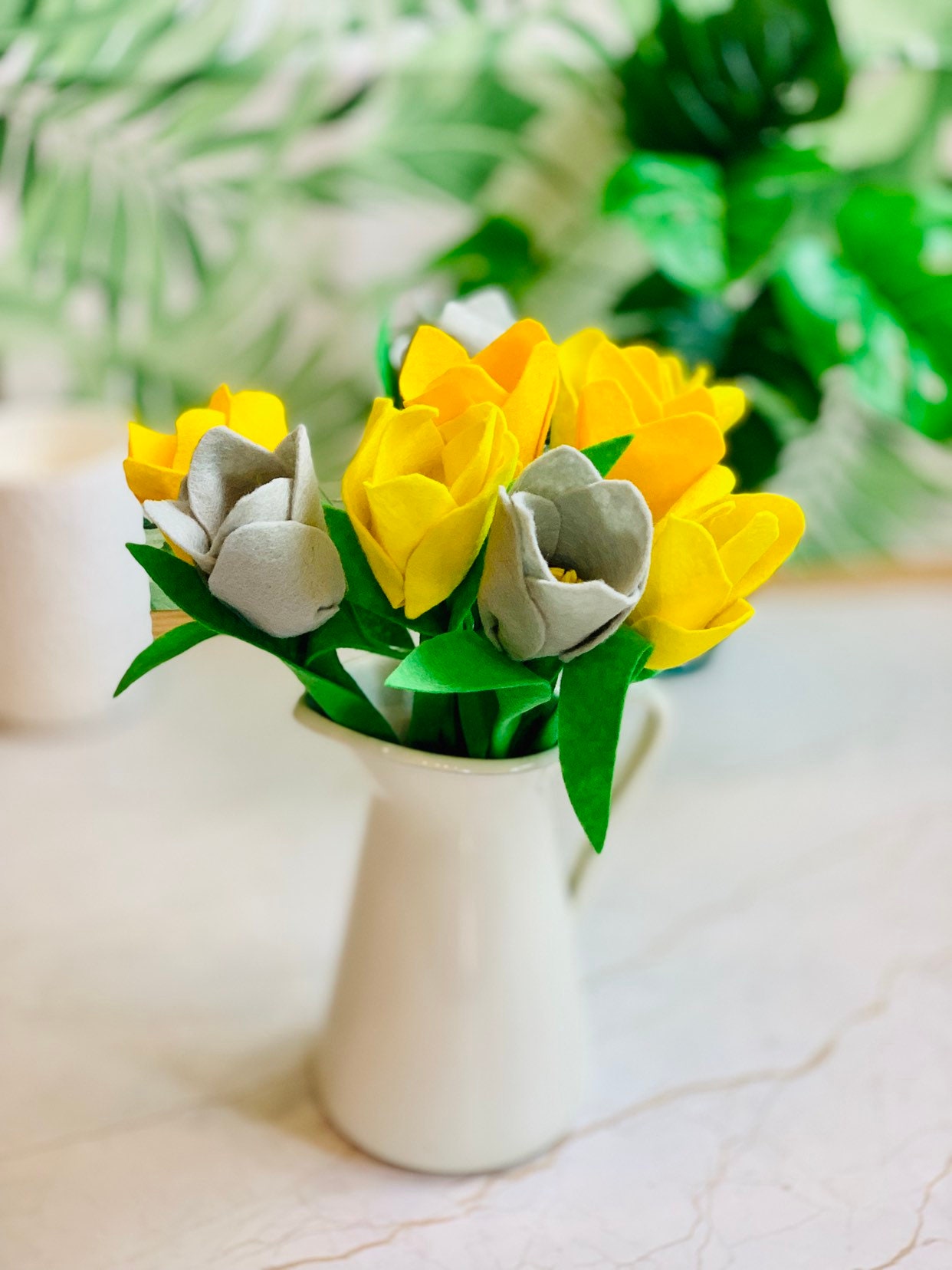 Felt Tulips Tulip Bouquet Fabric Tulips Felt Flowers Tulip Etsy