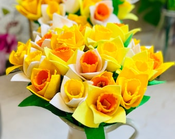 Felt Daffodils in a Range of Colours