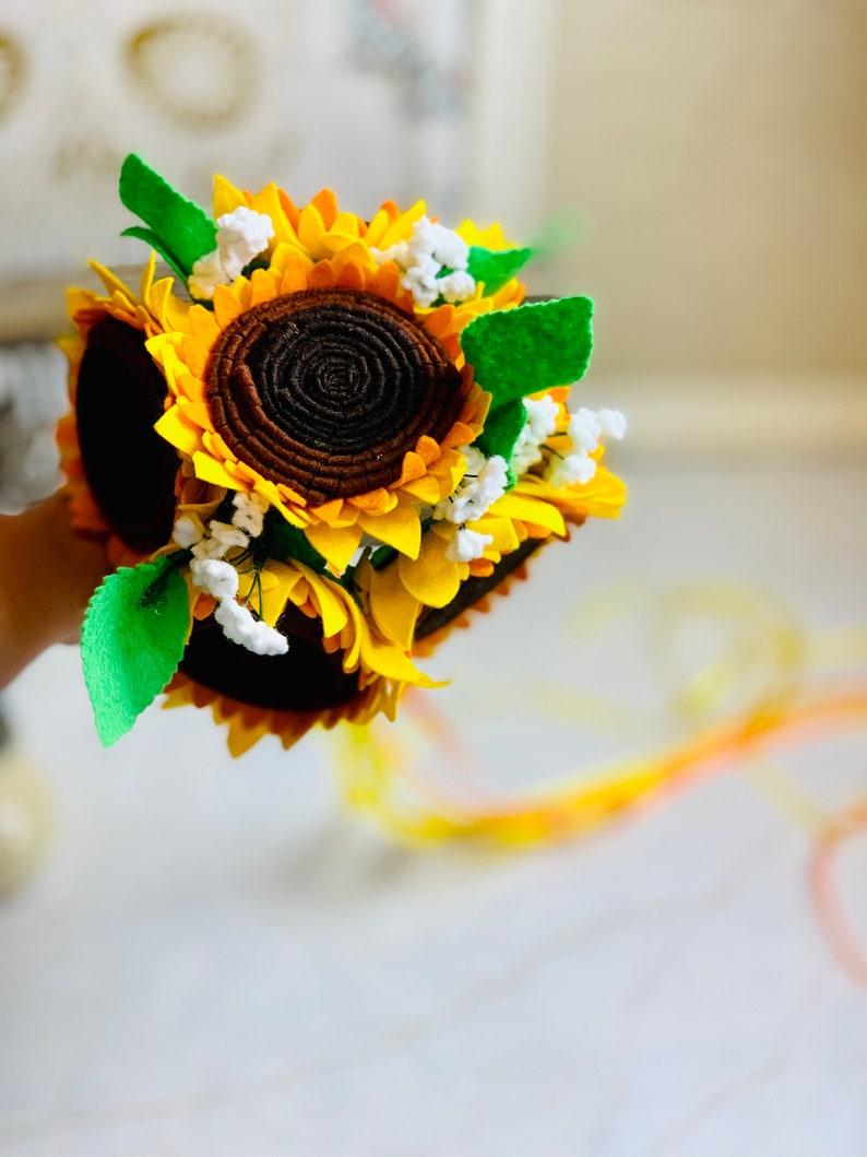 Simple Sunflower Wedding Bouquet