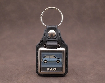 Nissan Pao Keyring - Leatherette & Chrome Keyfob