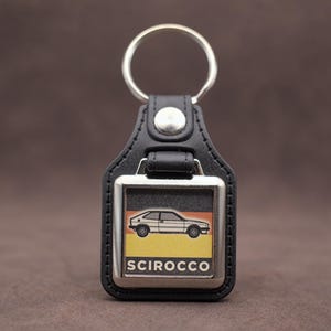 Llavero VW Scirocco Mk1 - Cuero sintético y cromo, clásico alemán, retro