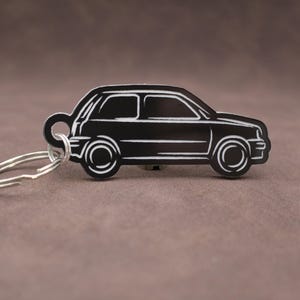 Nissan Micra K11 Keyring – Classic Micra Hatch Outline Acrylic Keychain Gift