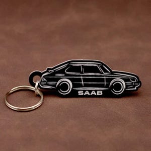 Saab 900 Aero Keyring - Acrylic Lasercut Classic Retro Swedish Saab car Keychain