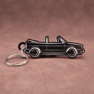 Porte-clés VW Golf Mk1 Cabriolet, cadeau décapotable des années 80 pour les fans de Volkswagen classiques