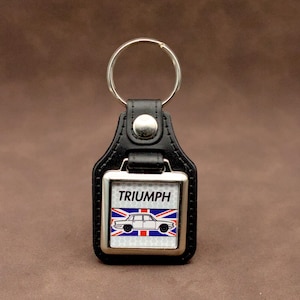 Triumph 2500 Keyring  - Leatherette & Chrome British Classic Car Keychain