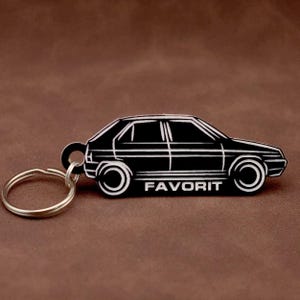 Skoda Favorit Keyring- Acrylic Lasercut Classic 90s Retro Hatchback Keyring