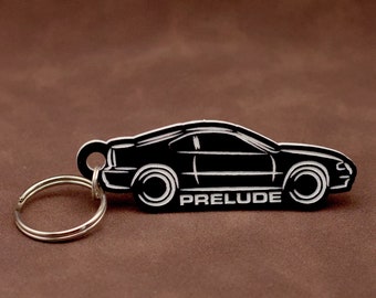 Honda Prelude Mk4 Keyring - 90s Japanese Coupé Outline Keychain - Retro Car Gift