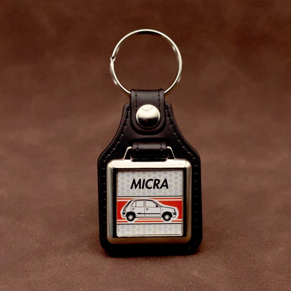 Porte-clés Nissan Micra K11 - Similicuir et télécommande chromée