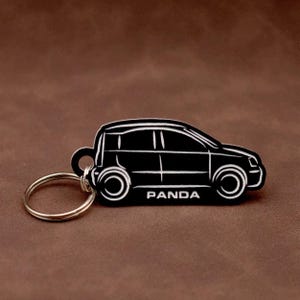Fiat Panda Mk3 Keyring - Acrylic Lasercut Classic Retro Italian car Keychain
