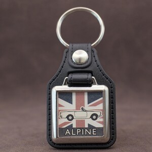 Sunbeam Alpine Keyring - Leatherette & Chrome Keyfob