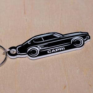 Ford Capri Mk1 Keyring - Acrylic Lasercut Classic Retro sports coupe keychain