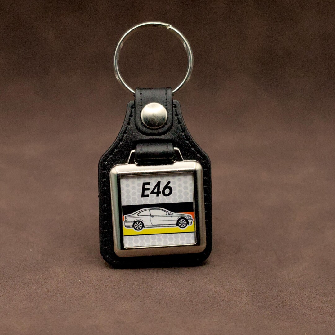 BMW E46 3 Series Coupe Keyring - Leatherette & Chrome Classic Sports ...
