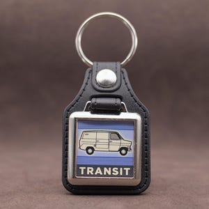 Brelok do kluczy Ford Transit Mk1: Klasyczny breloczek do kluczy do furgonetki, skóra ekologiczna i chrom