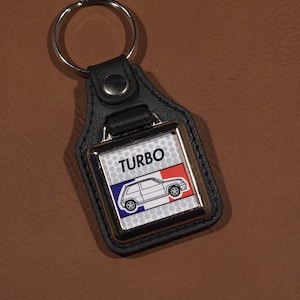 Renault 5 GT Turbo Keyring - Leatherette & Chrome Keyfob