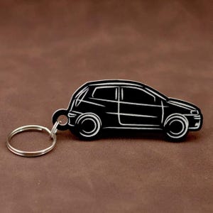 Fiat Punto Mk2 Keyring - Acrylic Lasercut Classic Retro Italian car Keychain