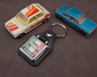 フィアット パンダ Mk1 キーリング - レザーレット＆クローム