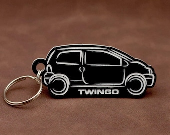 Renault Twingo Keyring - Acrylic Lasercut Classic Retro French car Keychain