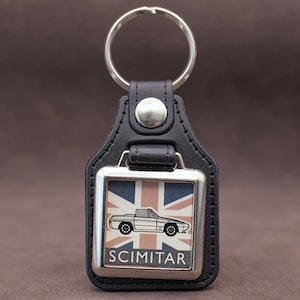 Llavero Reliant Scimitar SS1 de cuero sintético y cromo