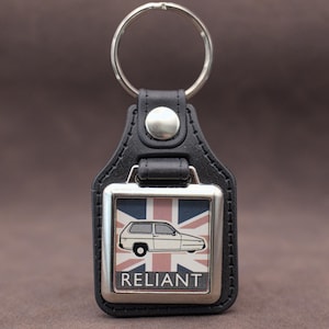 Llavero Reliant Rialto: llavero clásico con medallón de triciclo Reliant