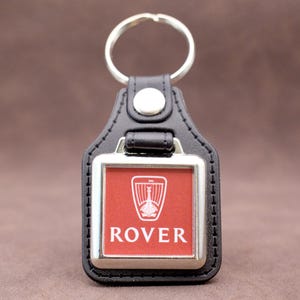 Rover Keyring - Metro/100/214/800 Leatherette & Chrome Keyfob
