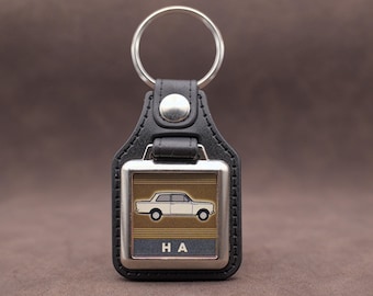Vauxhall Viva HA Keyring - Leatherette & Chrome Classic British Car Keyfob