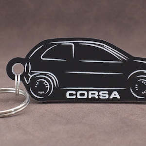 Vauxhall Opel Corsa B 3-Door Keyring - Acrylic Lasercut Classic 90s retro hatchback keyring