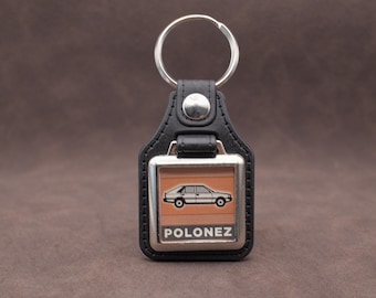 FSO Polonez Keyring - Leatherette & Chrome Classic Car Keyfob
