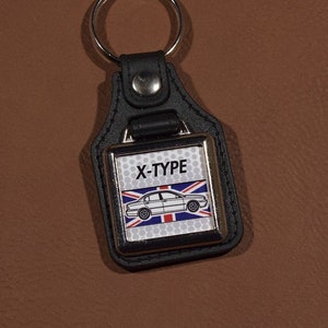 Jaguar X-Type Keyring - Leatherette & Chrome Keyfob