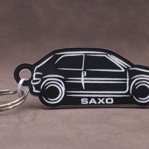 Citroen Saxo Keyring - Acrylic Lasercut Classic Retro French car Keychain