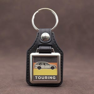 BMW E39 5 Series Touring Keyring - Leatherette & Chrome Classic BMW Keyfob