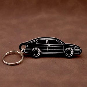 Saab 9-3 Coupe Keyring - Acrylic Lasercut Classic Retro Swedish Saab car Keychain