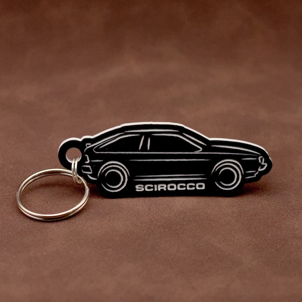 VW Scirocco Mk2 Keychain - Acrylic Lasercut Classic 80s Retro Volkswagen MkII Coupe Keyring