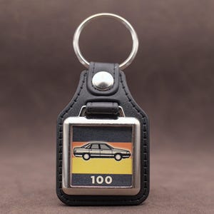 Llavero Audi 100 C3 - Cuero sintético y cromado