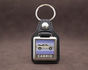 Ford Escort Mk4 Cabrio Keyring – Classic 80s Ford Keychain – Retro Convertible Key Tag Gift