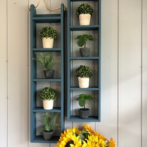Rope Shelf / Tall Cubby / Farmhouse Country / Solid Wood. FREE SHIPPING