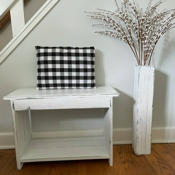 Bench / Sitting Bench / Shoe Rack / Entryway / Farmhouse Decor / Distressed Solid Wood / FREE SHIPPING