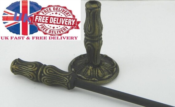 Open Fire Contemporary Style Hand Forged Wrought Iron Fire Poker with Stand