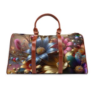 Waterproof Travel Bag | Floral Weekender Bag, Waterproof Duffel, Vacation Luggage, Beach Travel Tote, Gift for Travelers