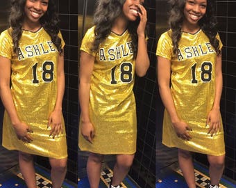 sequin basketball jersey dress