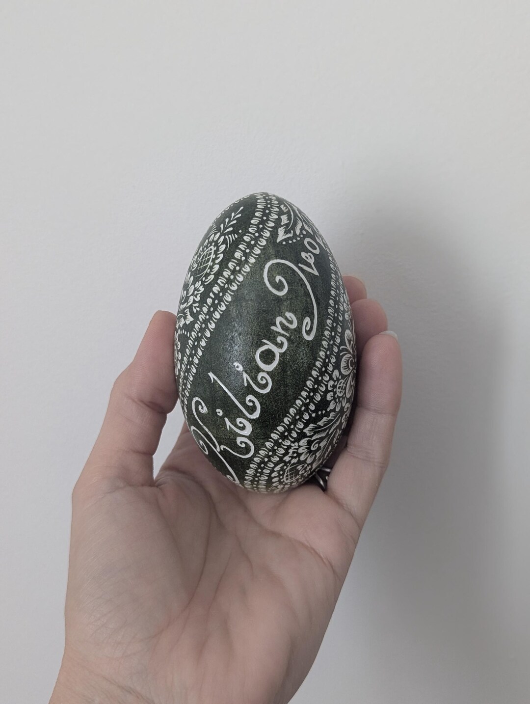 Engraved Goose Egg Pysanky Hand Painted Easter Spring Decor ...