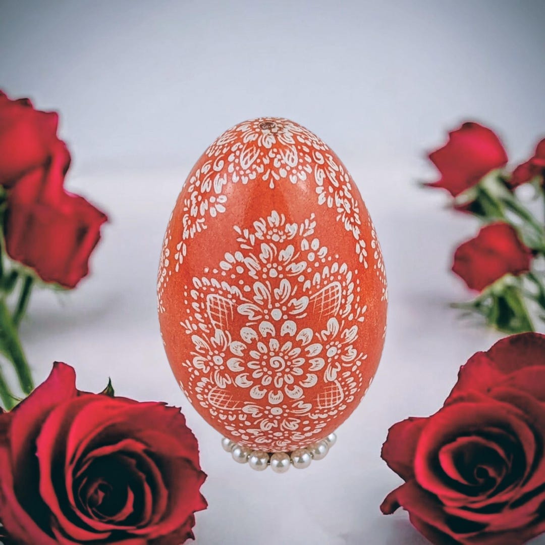 Pisanki Engraved Easter Egg – Polish Pysanky Design, Goose Egg - Etsy