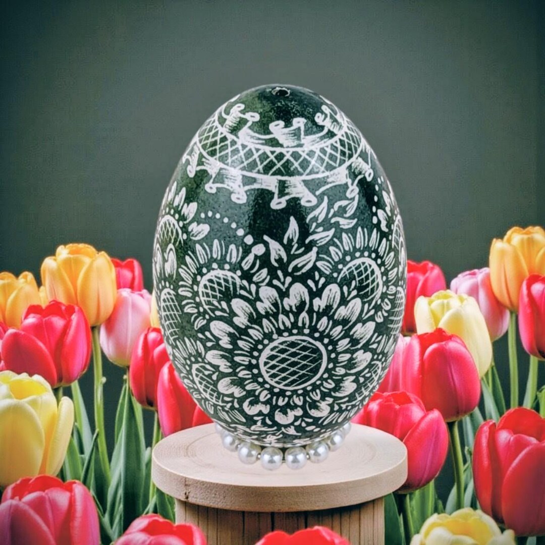 Engraved Pisanki Easter Egg – Polish Pysanky Design, Goose Egg - Etsy
