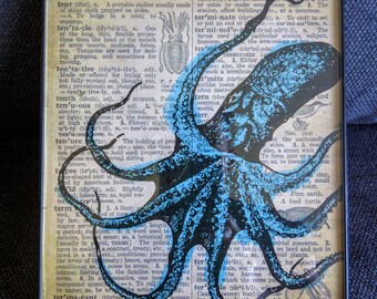 Framed Vintage Octopus Print