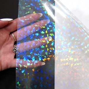 Zelfklevende holografische vinyloverlaysticker - ontwerp met verbrijzeld glas